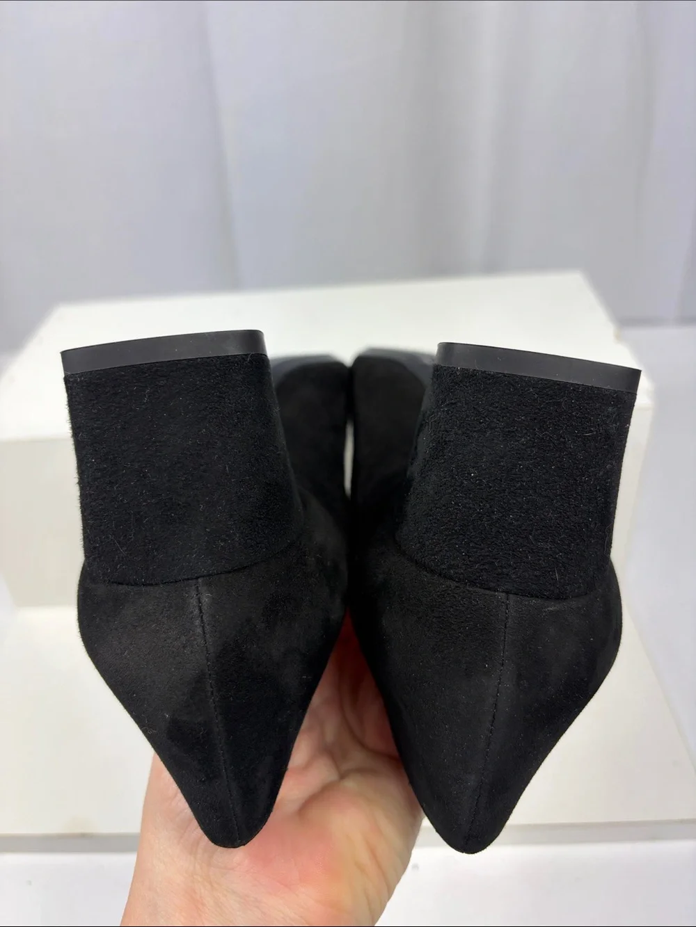 Aquatalia Pasha Suede‎ Block Heel in Black.